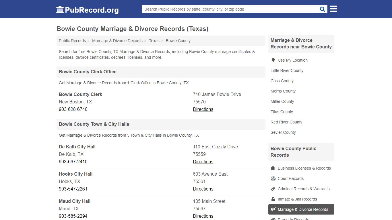 Bowie County Marriage & Divorce Records (Texas)