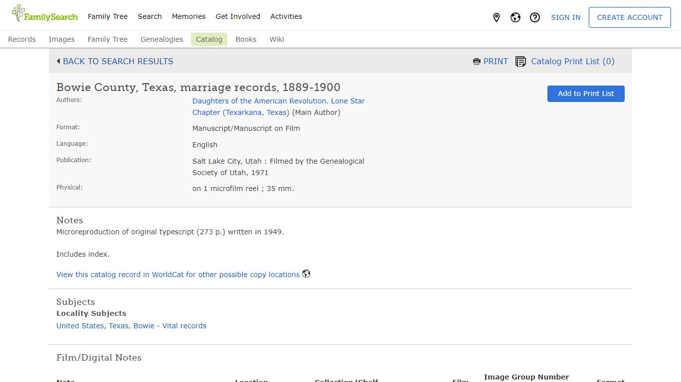 Bowie County, Texas, marriage records, 1889-1900 - FamilySearch